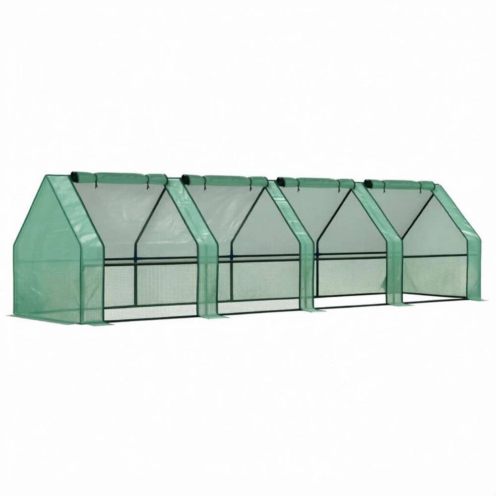35 in. W x 142 in. D x 35 in. H Portable Mini Greenhouse, PE Cover with Protection and Large Zipper Doors, Green price history on PriceWatchPro