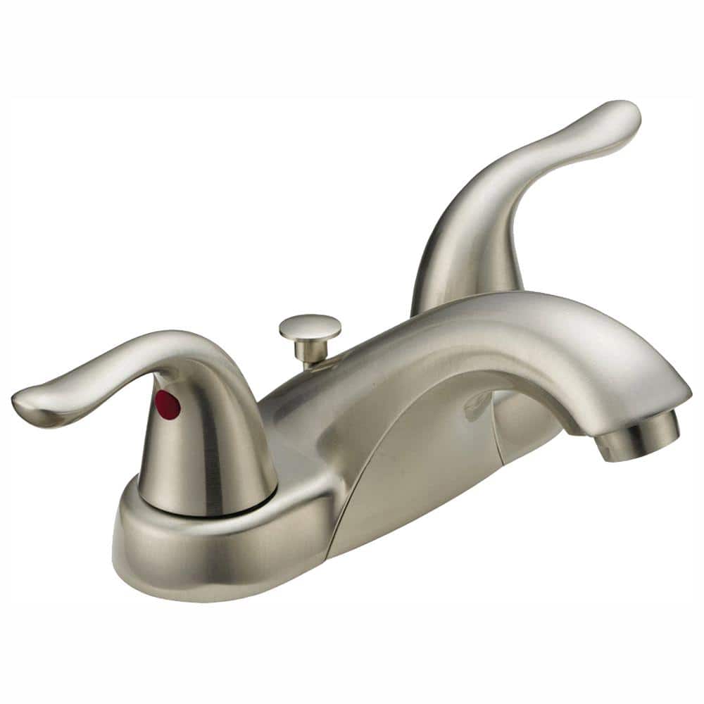 EZ-FLO Impressions Brushed Nickel 2-Handle Deck-Mount High-Arc Handle Kitchen Faucet (Deck Plate Included)