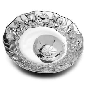 Coastal 2-Piece Chip And Dip Serving Set, 16-in L x 2.6-in H, Silver