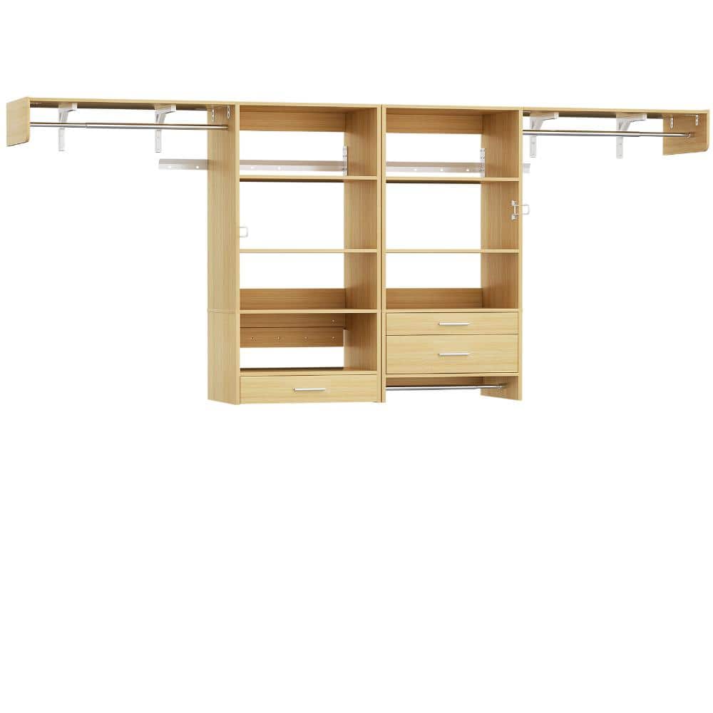 80 in. W - 120 in. W Natural Tower Wall Mount 11-Shelf Wood Closet System With Pull-Out Stand Shelf Towel Rack price history on PriceWatchPro