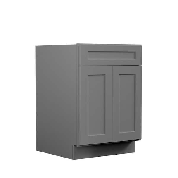 24 in. W x 24 in. D x 34.5 in. H Ready to Assemble Plywood Base Kitchen Cabinet in Shaker Grey