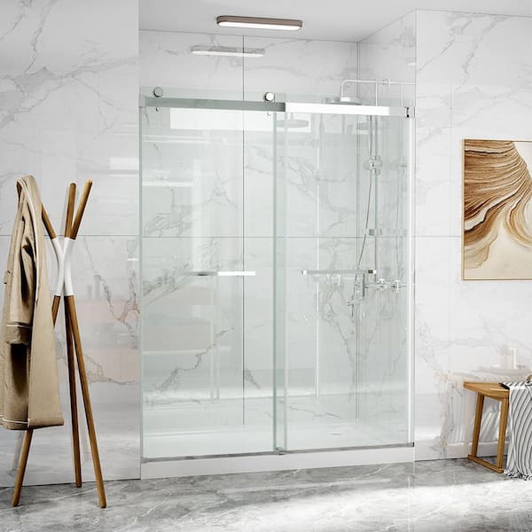 Zeafive Nie 56 to 60 in. W x 76 in. H Double Sliding Frameless