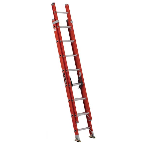 Louisville Ladder 16 ft. Fiberglass Extension Ladder with 300 lbs. Load Capacity Type 1A Duty Rating