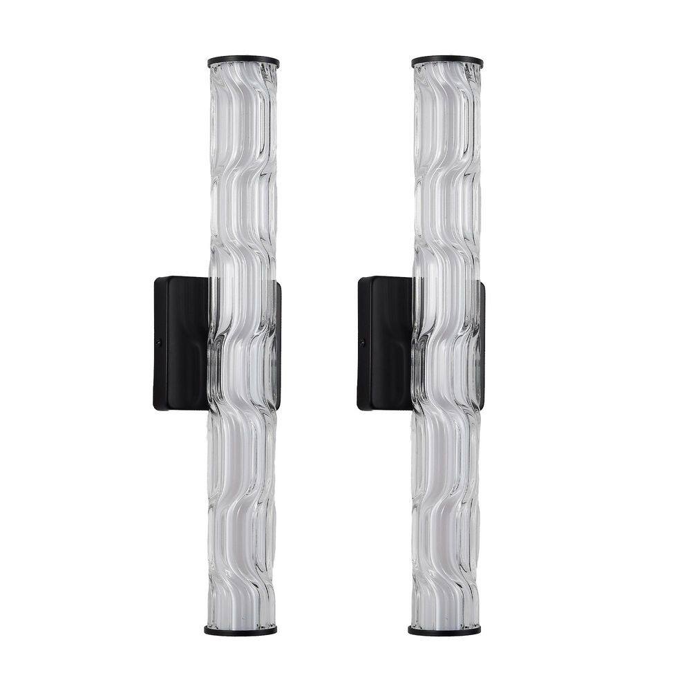 Vein Modern 2-Light Black Dimmable Wall Sconce with Crystal Shade price history on PriceWatchPro