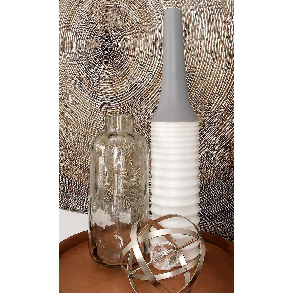 Coastal Whisper 15" Tinted Gray Glass Bouquet Vase