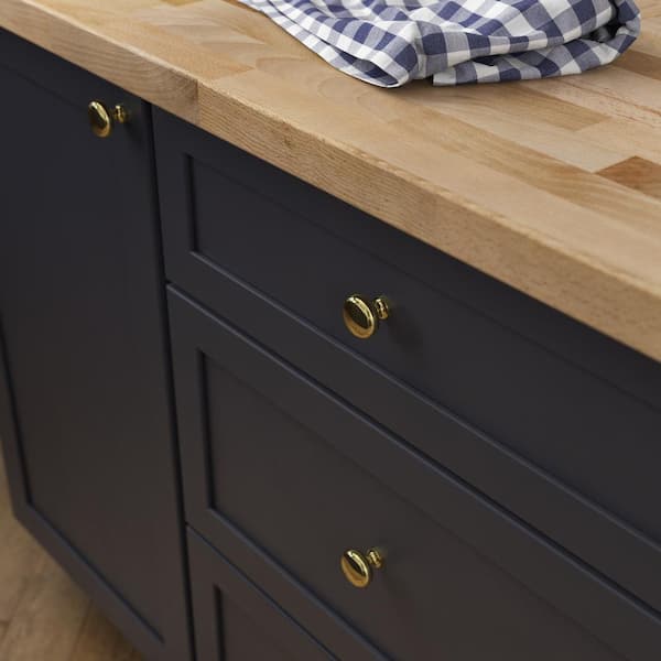 Logan 1-1/4 in. (32 mm) Classic Polished Brass Round Cabinet Knob