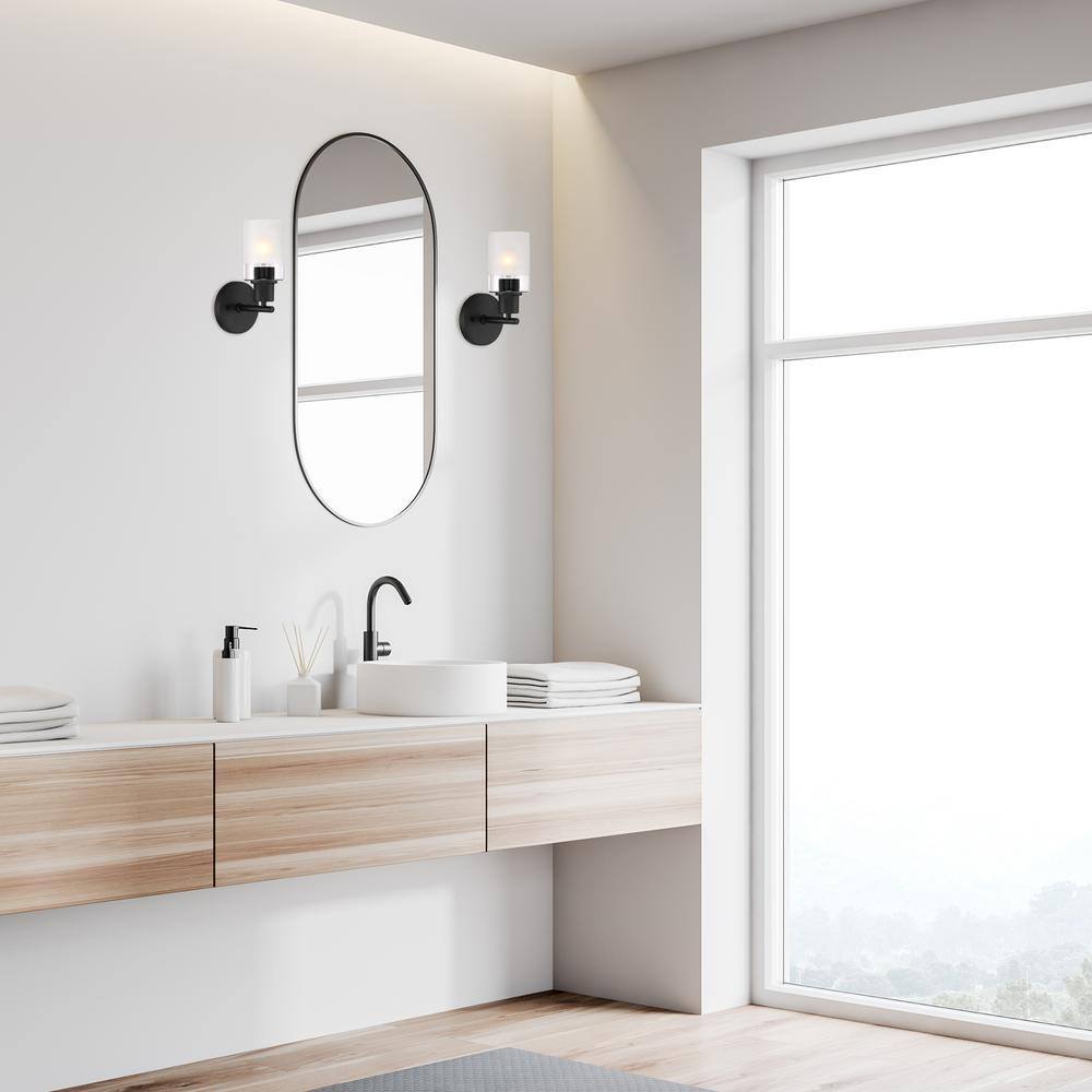 Black Matte Dimmable Direct Wired Electric Sconce