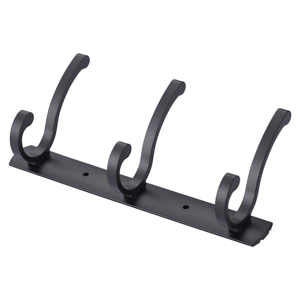 Wall Mounted Coat Rack J-Hook Robe/Towel Hook in Matte Black