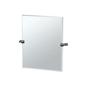 Bleu 24 in. W x 24 in. H Frameless Rectangular Bathroom Vanity Mirror in Matte Black