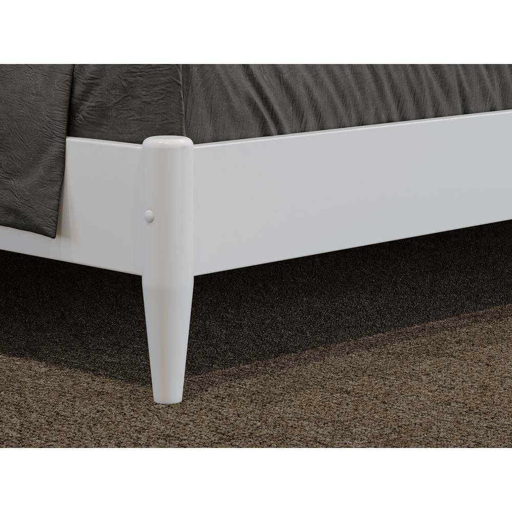 Florence White Queen Solid Wood Low Profile Platform Bed