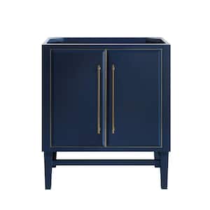 Mason 30 in. Bath Vanity Cabinet Only in Navy Blue with Gold Trim