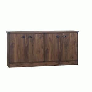 Brunei Dark Walnut 29.6 in. H Credenza File Office Storage Cabinet with 2-Shelves and 4-Doors