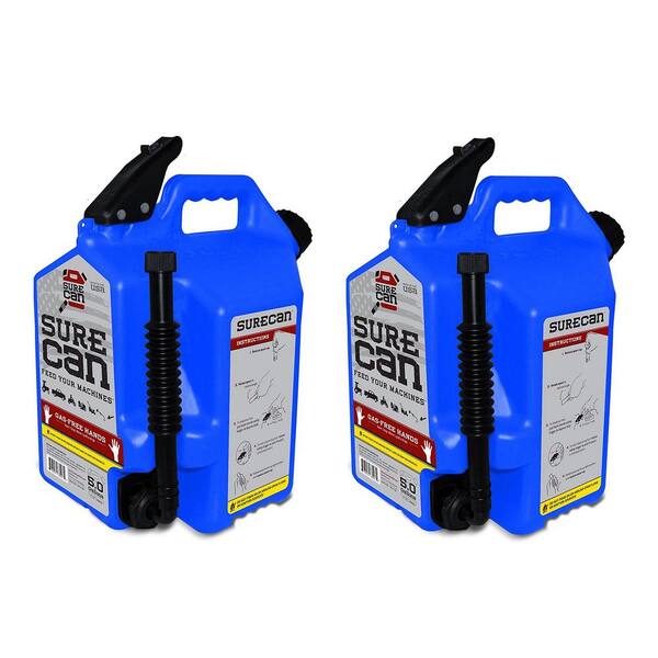 Unbranded SureCan 5 Gal. 19 l Self Venting Rotating Spout Kerosene Fuel Can (2-Pack)