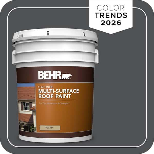 BEHR 5 gal. #PPU18-01 Cracked Pepper Flat Multi-Surface Exterior Roof Paint