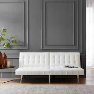 68.5 in Wide Armless Arm Linen Modern Rectangle Sofa in. White