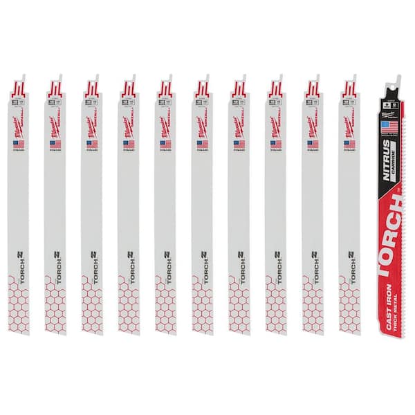 9 in. 18 TPI TORCH Medium Metal SAWZALL Reciprocating Saw Blade Set with Nitrus Carbide Torch Bade (11-Pack)
