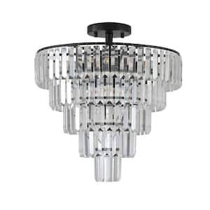 10 Lights Black Large Modern Style Crystal Chandelier for Dining room, Living room, Bedroom (Bulbs Not Included)