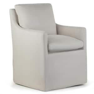 Axel Beige Fabric Accent Chair with Down Feathers