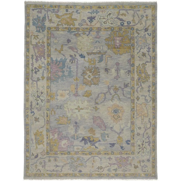 4 X 6 Purple, Gray, Gold Oriental Area Rug