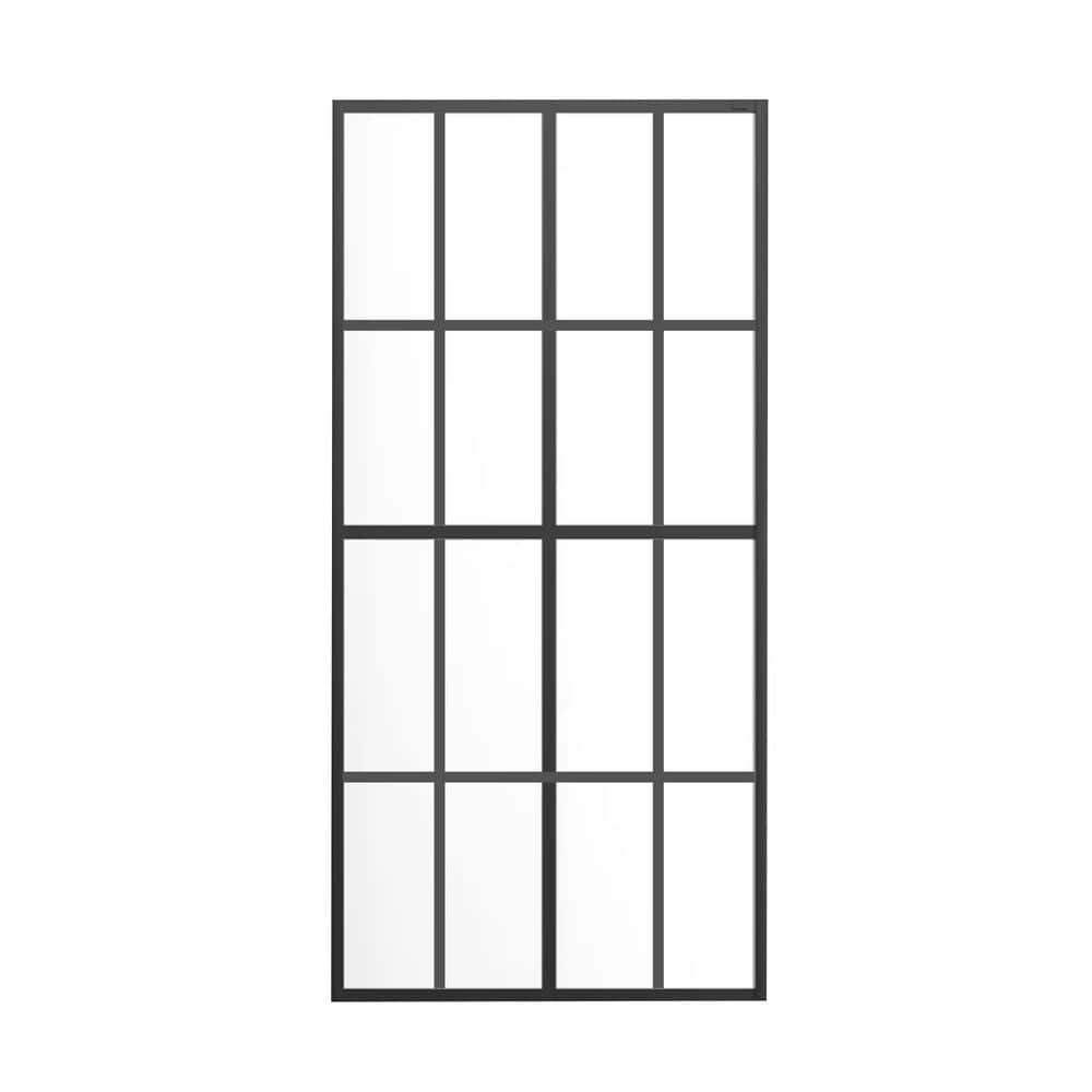 34" x 72" Black Framed Clear Glass Shower Door