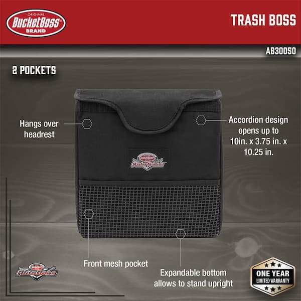 BUCKET BOSS Auto Boss Car Accessory Interior Waste Basket Trash Can AB30050  - The Home Depot