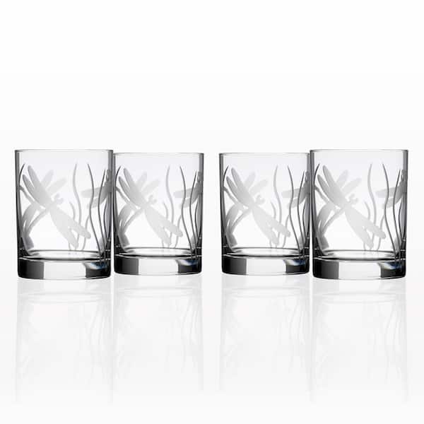 Rolf Glass Dragonfly 13 oz. Clear Double Old Fashioned Glass (Set of 4)