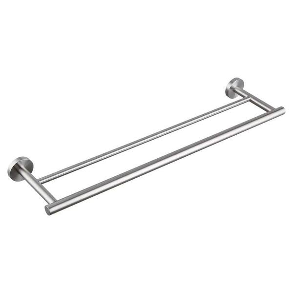 ATKING Bathroom 24 in. Wall Mounted Double Towel Bar Towel Holder in