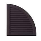 15 in. x 15.5 in. Polypropylene Open Louvered Design in Dark Berry Arch Shutter Tops Pair