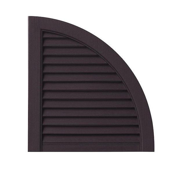 Ply Gem 15 in. x 16 in. Polypropylene Open Louvered Design in Dark Berry Arch Shutter Tops Pair