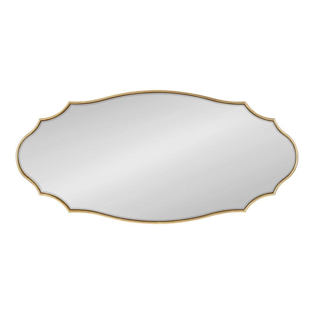 Leanna Gold Leaf Scalloped Oval Wall Mirror 20x42