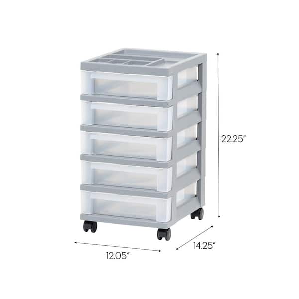 68 Qt. 6-Drawer Cart Storage Bin in White