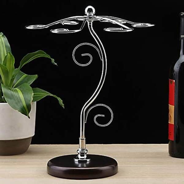 Metal Finish Tabletop Wine Glass Rack Countertop Stemware Organizer Stable Air-Drying Goblet Display Stand