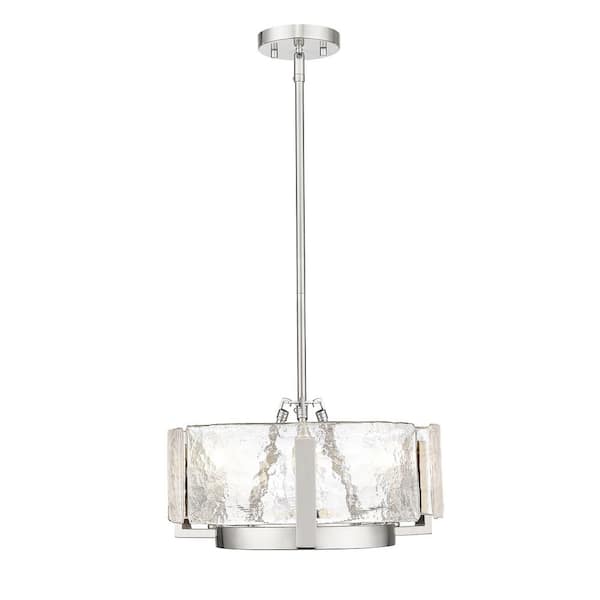 Aenon 3 Light Pewter Chandelier for Dining, Foyer, Living, Lobby with No Bulbs Included
