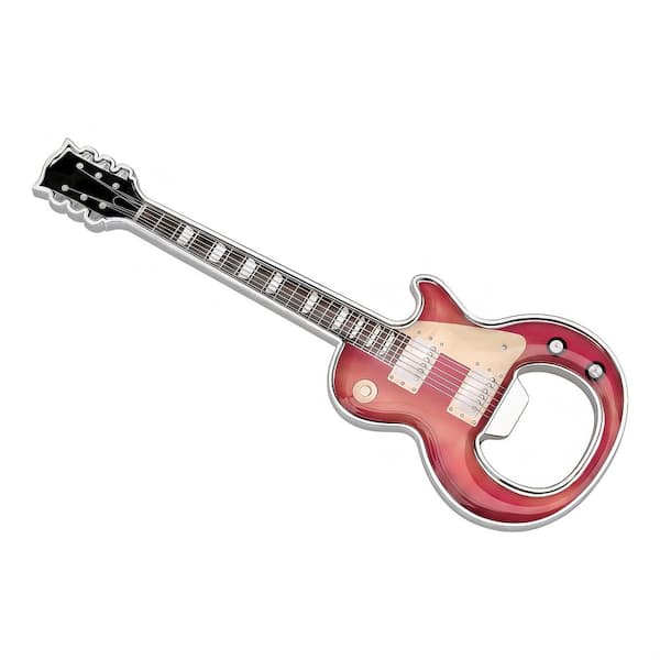Red Guitar Shaped Bottle Opener Lightweight Magnetic Beer Opener Kitchen Bar Tool for Music Lovers