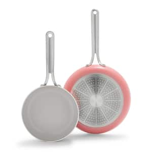 Nova 2-Piece 8 in. and 10 in. Ceramic Nonstick Frying Pan Set in Coral