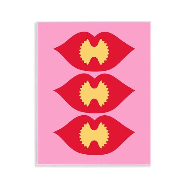 Lips and Bowtie Pasta by Daphne Polselli Unframed Food Graphic Art Print 14 in. x 11 in.