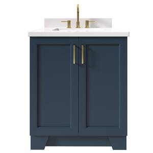 Taylor 31 in. W x 22 in. D Bath Vanity in Midnight Blue with Quartz Vanity Top in White with White Basin