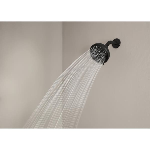 Hydro Energetix 8-Spray Patterns with 1.75 GPM 4.75 in. Single Wall Mount Fixed Shower Head in Matte Black