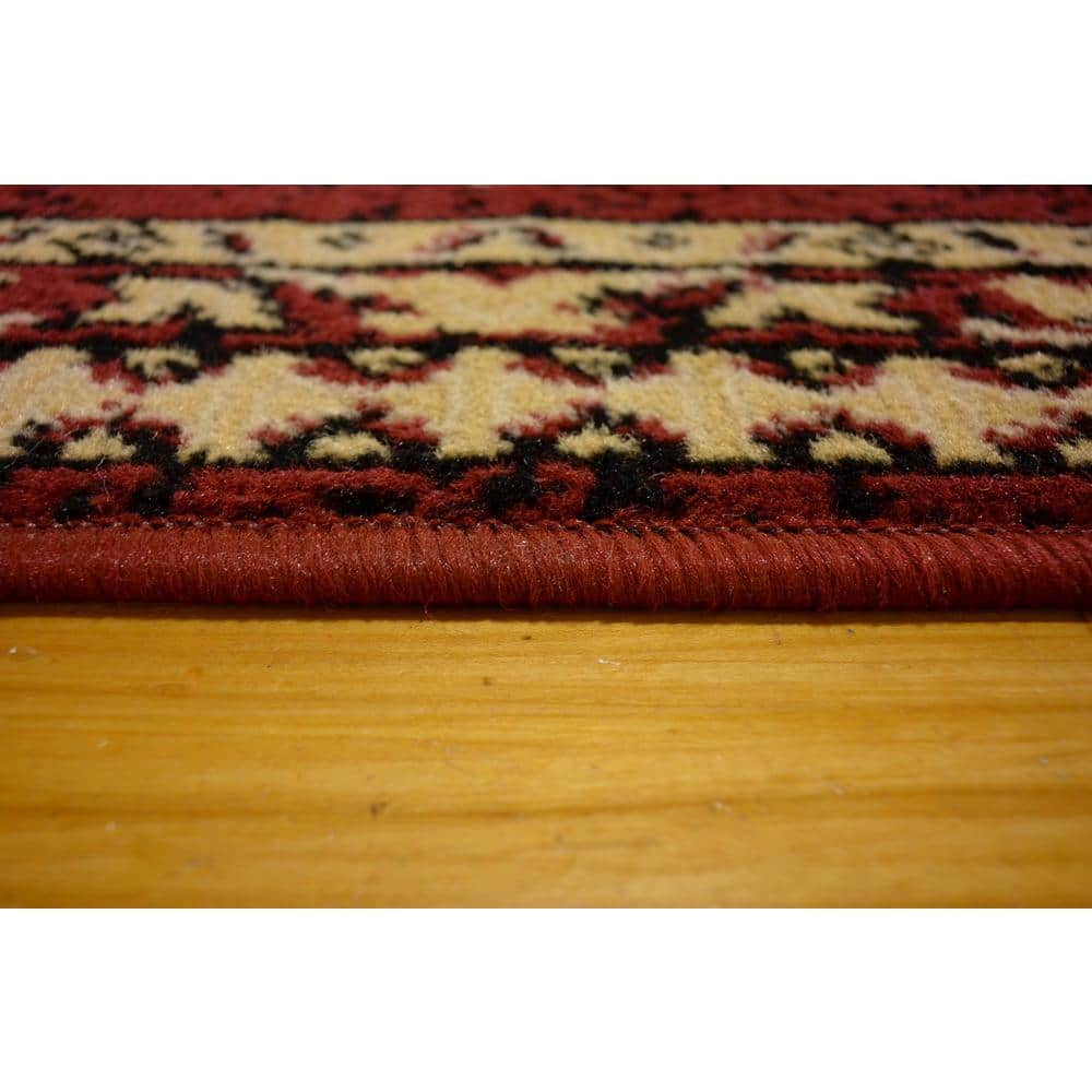 Handmade Red Synthetic Rectangular Stain-resistant Rug