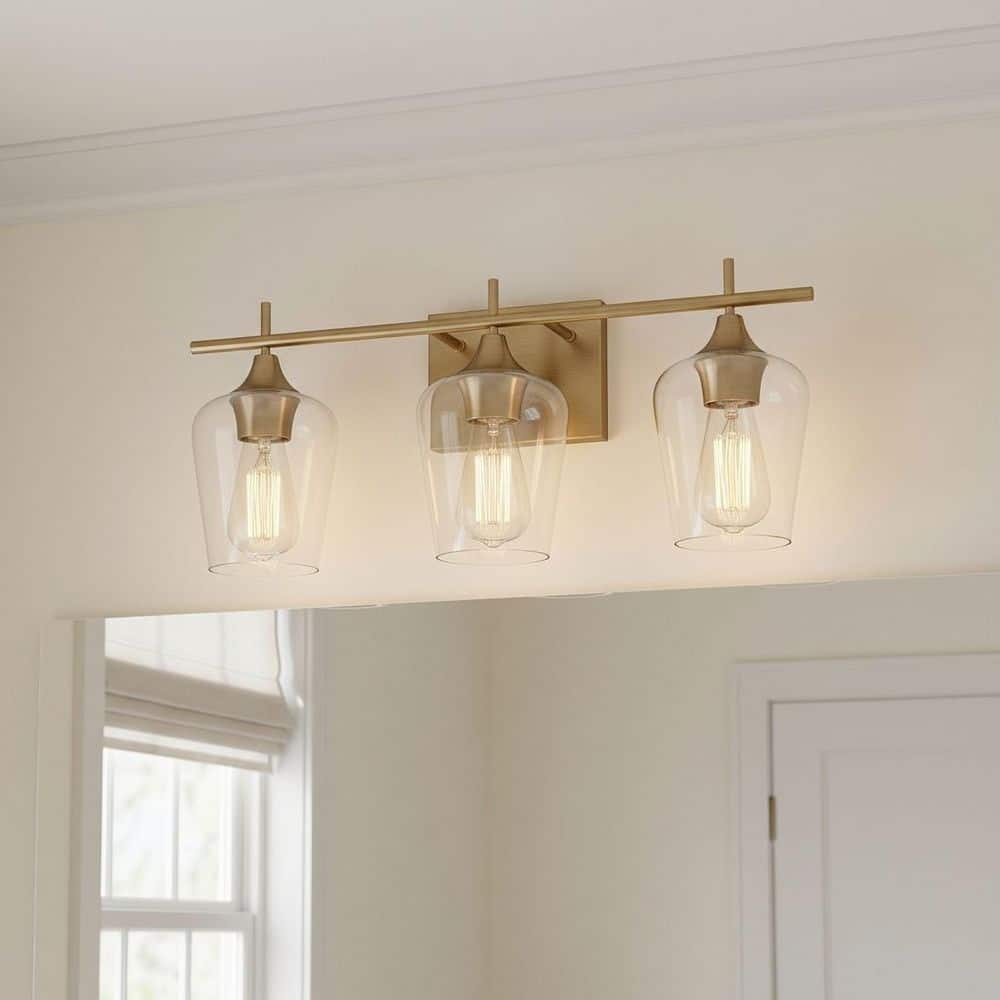 Savoy House Octave 21 in. W x 9 in. H 3-Light Warm Brass Bathroom