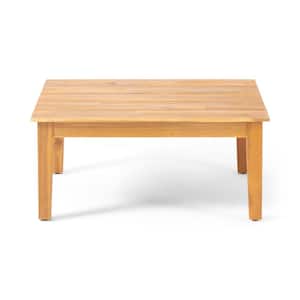 Brown Acacia Wood Outdoor Coffee Table