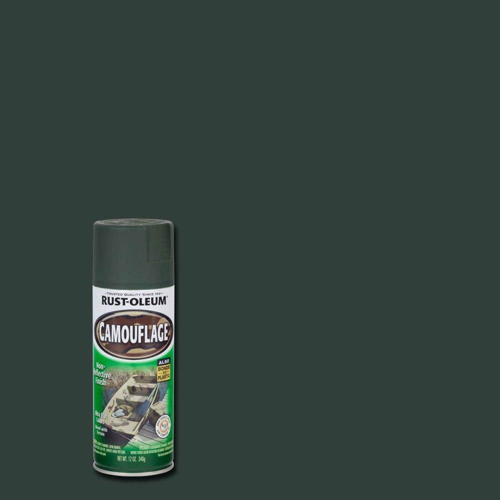 Camouflage Spray Paint, Ultra Flat, Non-Reflective, Chip Resistant, Olive  11 Oz
