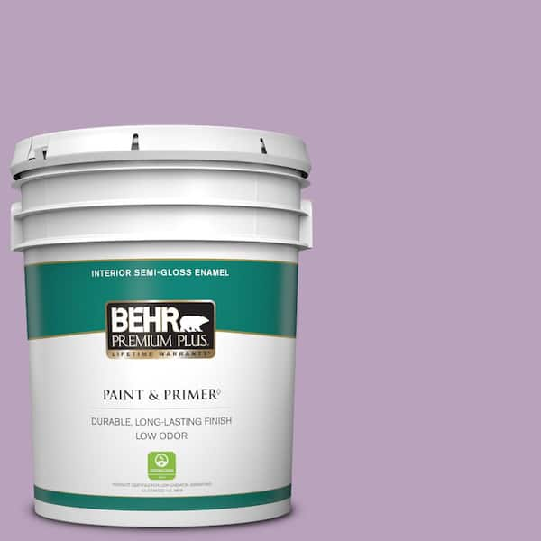 BEHR PREMIUM PLUS 5 gal. #M100-3 Svelte Semi-Gloss Enamel Low Odor Interior Paint & Primer