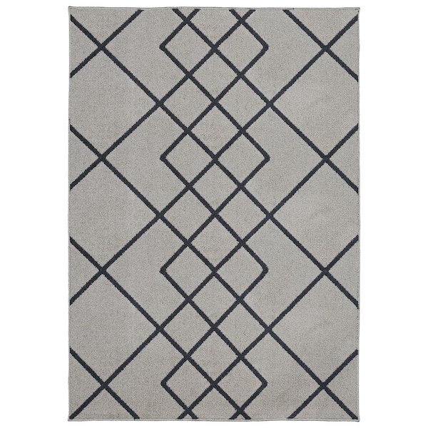 StyleWell Ankara Ivory/Silver 5 ft. x 7 ft. Area Rug