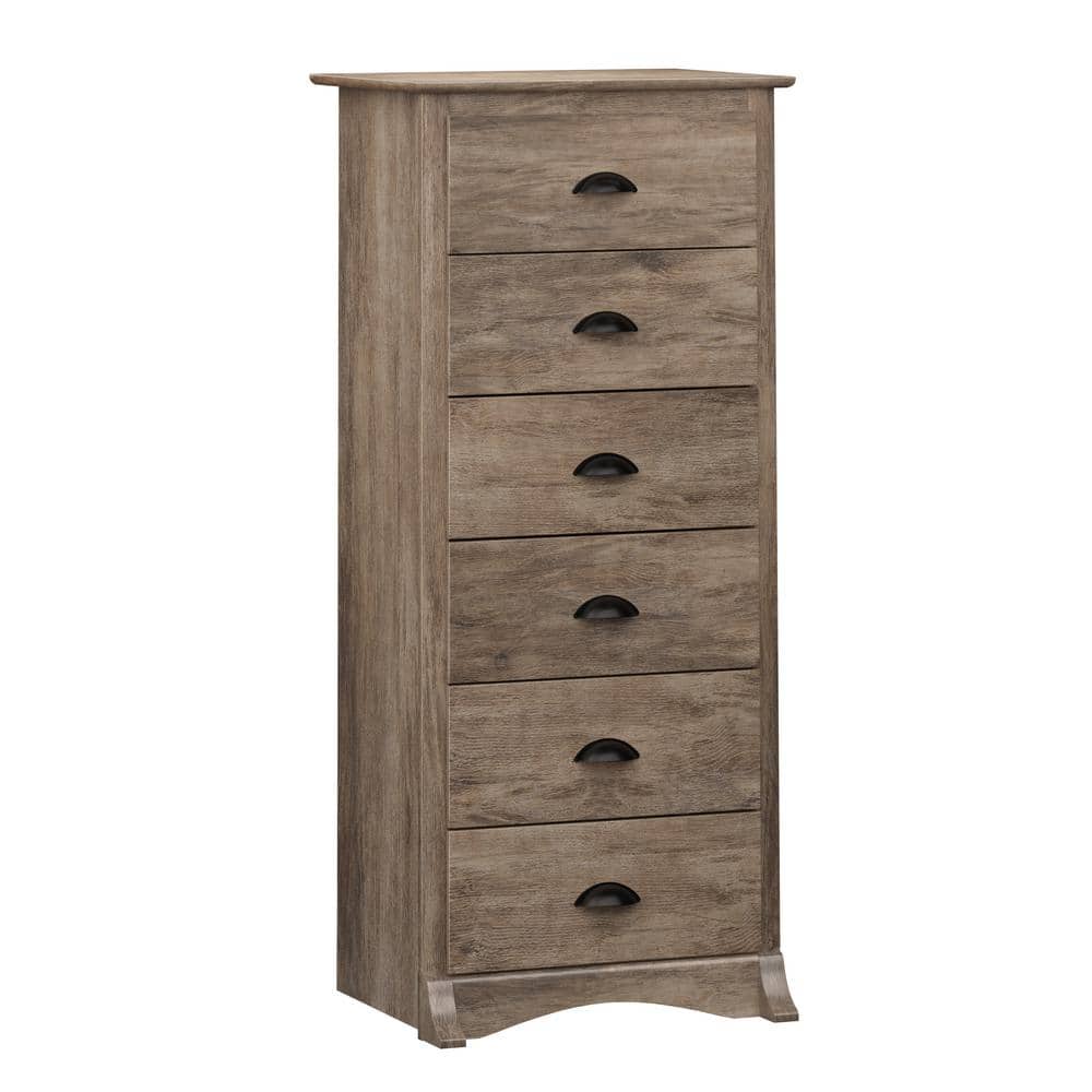 Drifted Gray Coastal 6-Drawer Tall Lingerie Chest