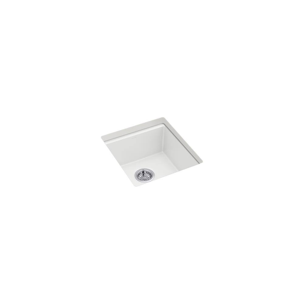 Billings Matte White Granite Composite Undermount Bar Sink with Accessories