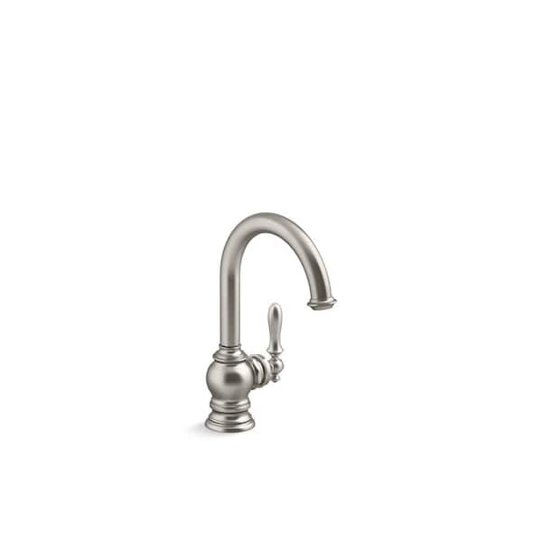 KOHLER Artifacts Single Handle Beverage Faucet in Vibrant Stainless Steel