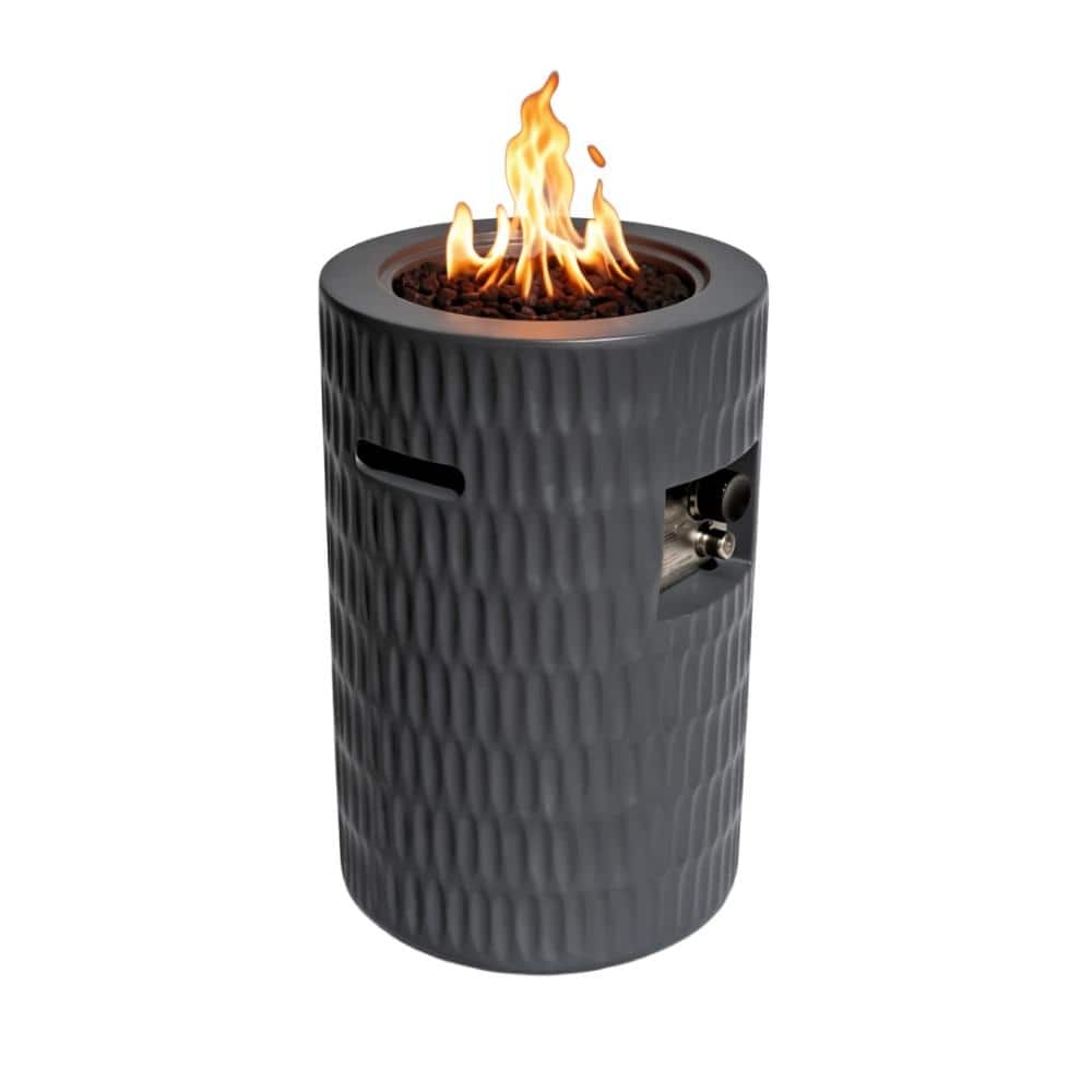 16.5 in Grey  Concrete Outdoor Fire Pit Table with  Lava Rocks for Patios price history on PriceWatchPro