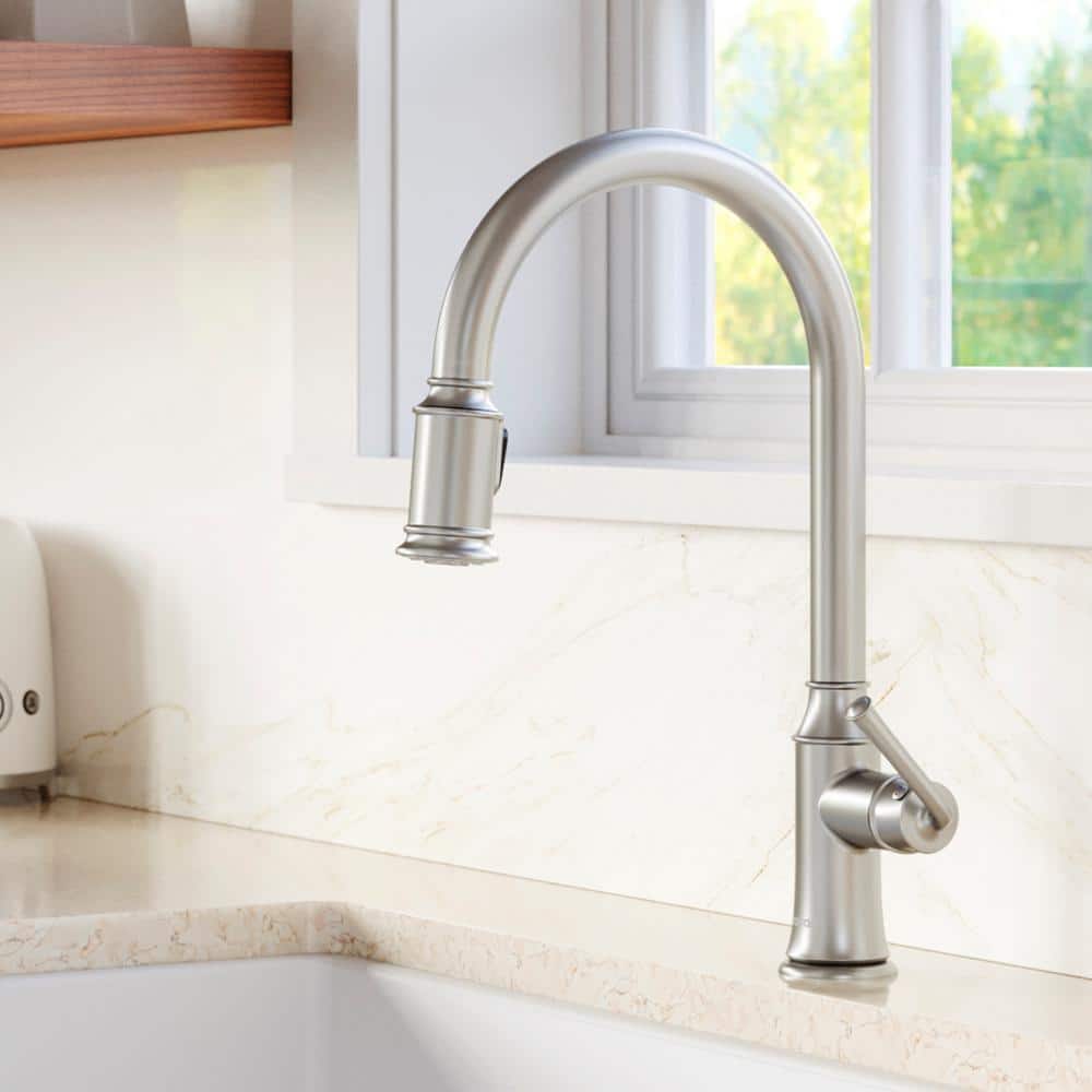 Auburn Stainless Steel Single Handle Pull Down Kitchen Faucet