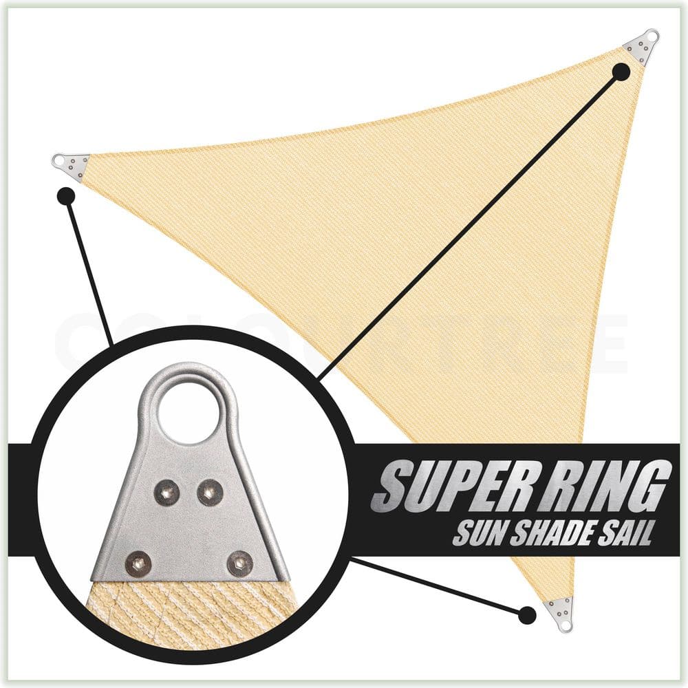 Super Ring 20 ft. x 20 ft. x 20 ft. Triangle Sun Shade Sail with Winch Kit-Beige price history on PriceWatchPro
